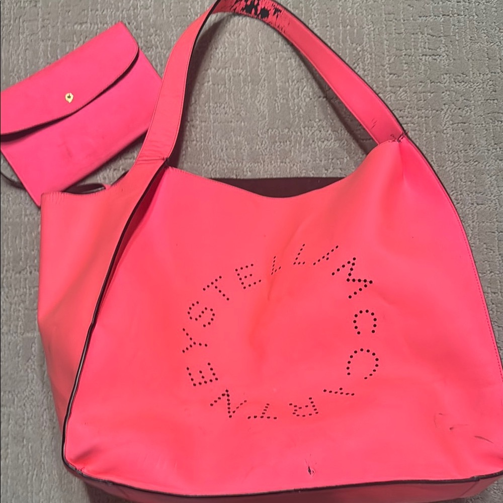 Stella McCartney Pink Perforated Logo Tote
